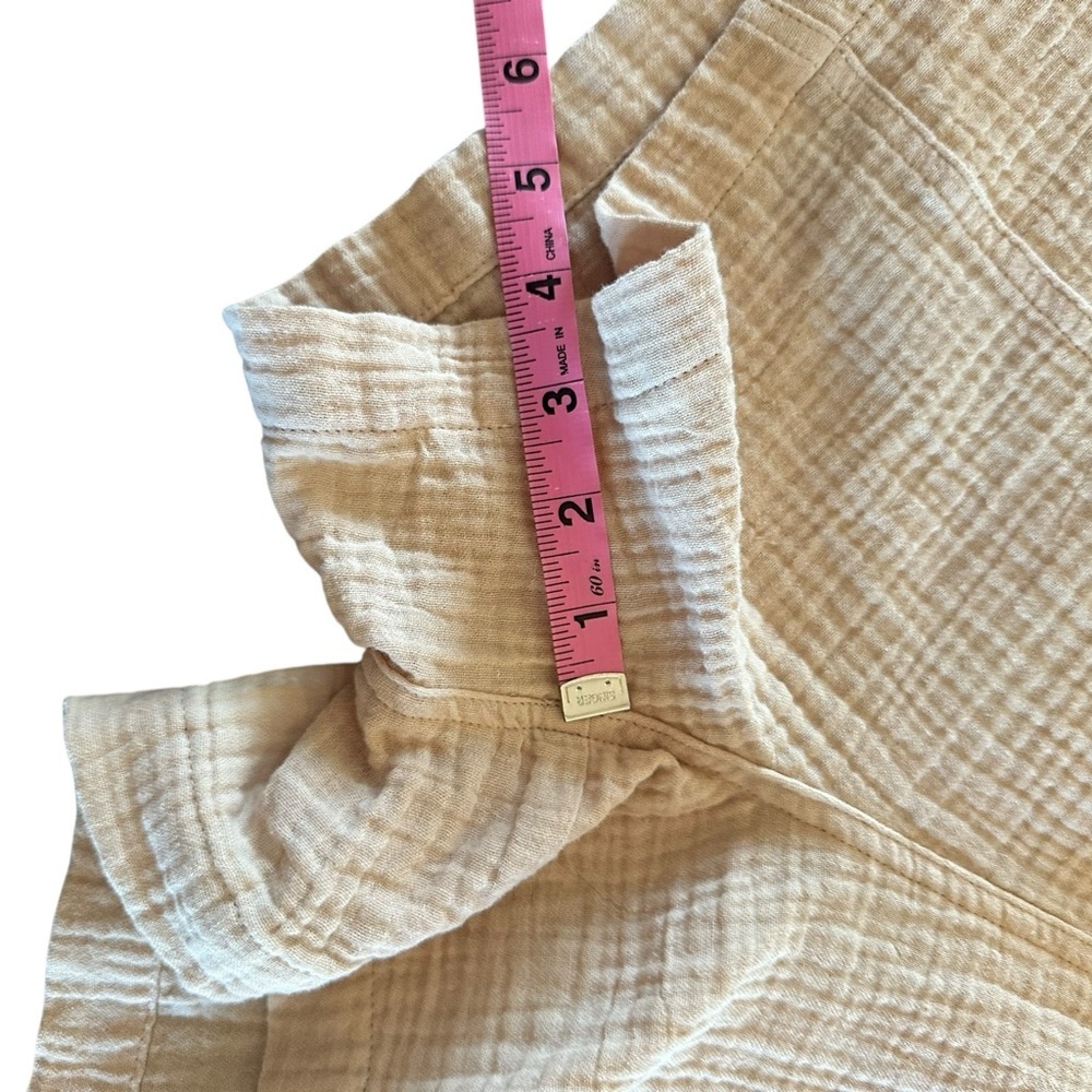 Women’s Magaschoni Khaki Tan Textured 100% Organic Cotton Pull On Shorts Medium - Picture 5 of 5